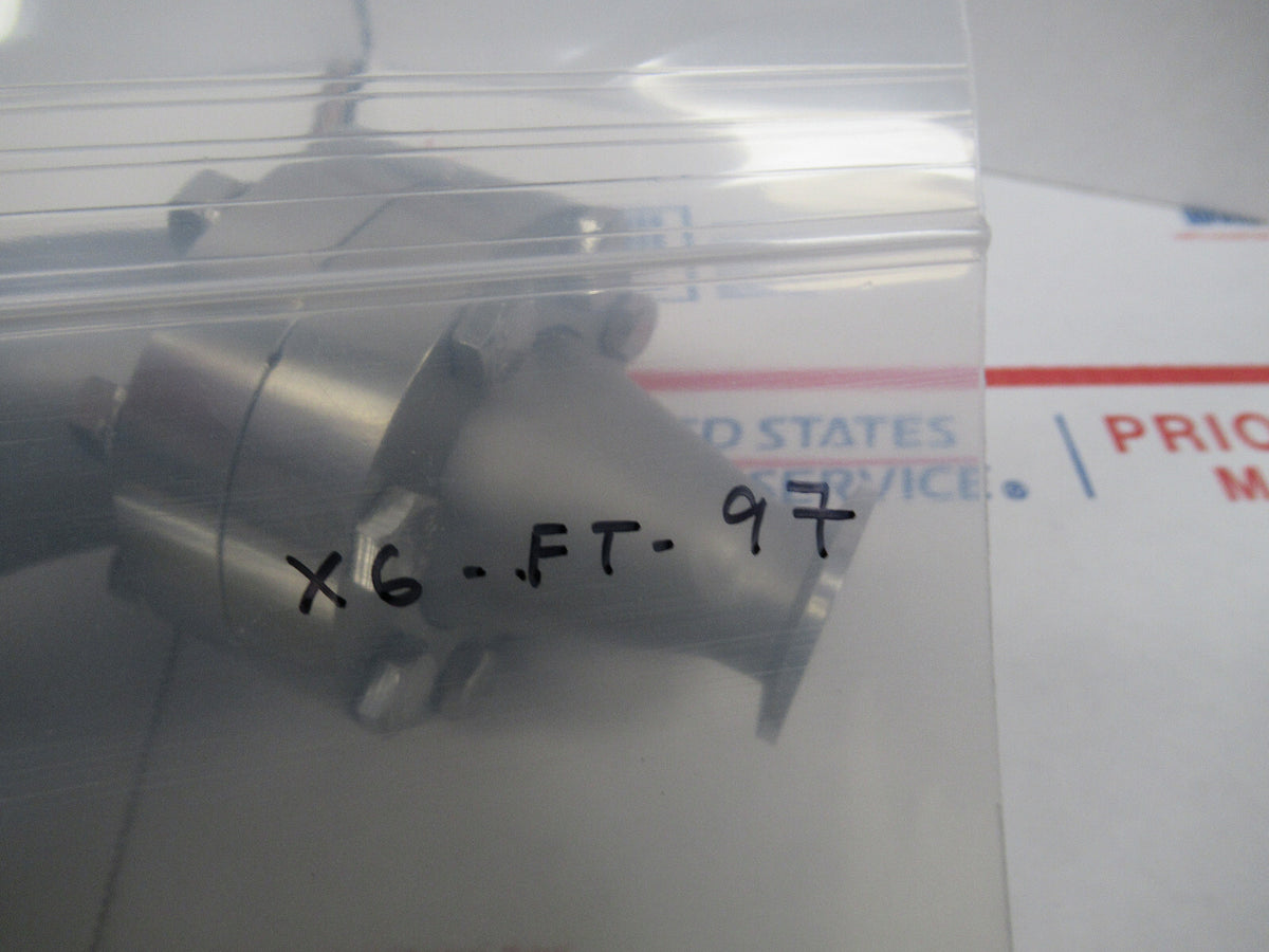 MDC HIGH VACUUM LARGE CF ELBOW ADAPTER HEAVY STAINLESS STEEL AS PIC X6-FT-97
