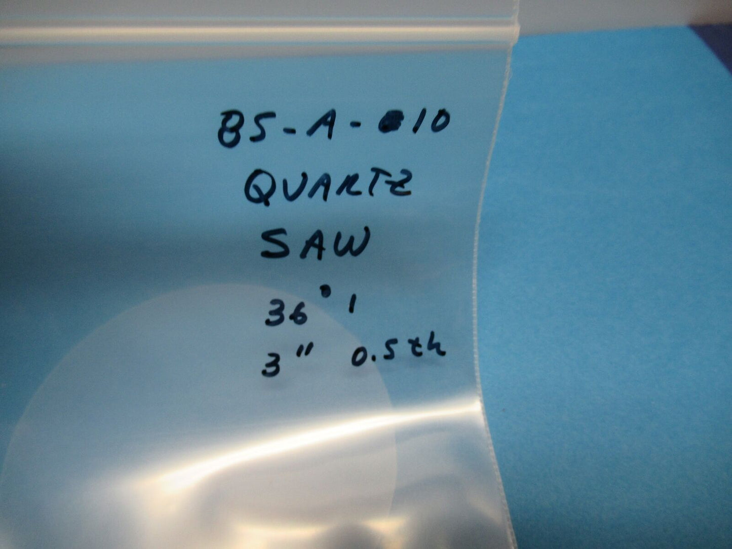 ONE WAFER QUARTZ CRYSTAL HOFFMAN SAW SURFACE ACOUSTIC WAVE Y 36 DEG S #85-A-10
