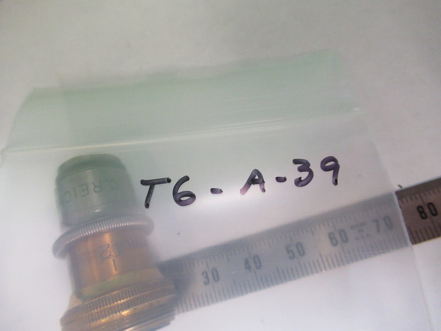ANTIQUE BRASS REICHERT AUSTRIA OBJECTIVE MICROSCOPE PART AS PICTURED T6-A-39