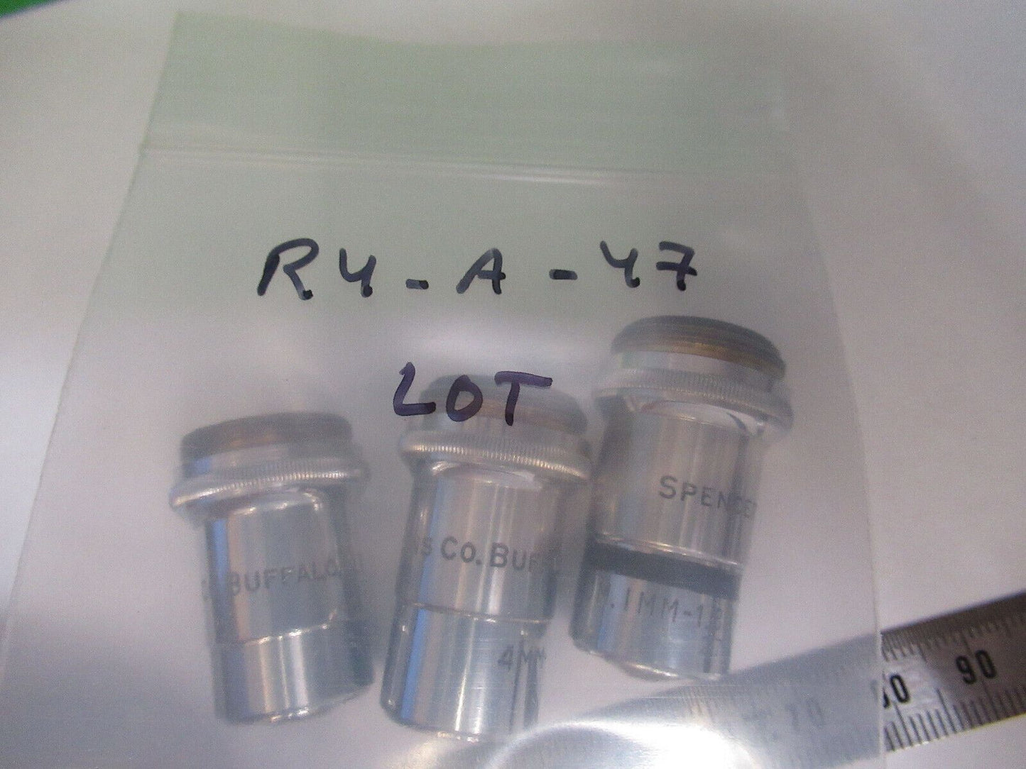 LOT 3 ea OBJECTIVES SPENCER AO MICROSCOPE PART AS PICTURED &R4-A-47