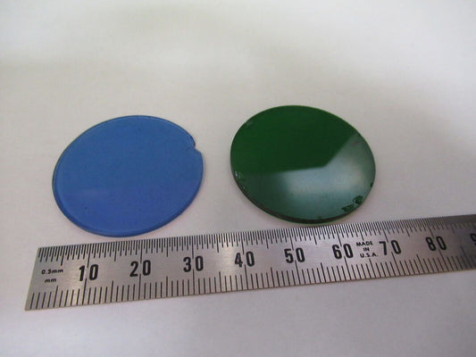 BAUSCH LOMB  blue + green filters  GLASS MICROSCOPE PART AS PICTURED &Z5-B-06