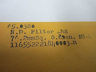 OPTICAL ROLYN NEUTRAL DENSITY FILTER #65.0380 LASER OPTICS BIN#Q9