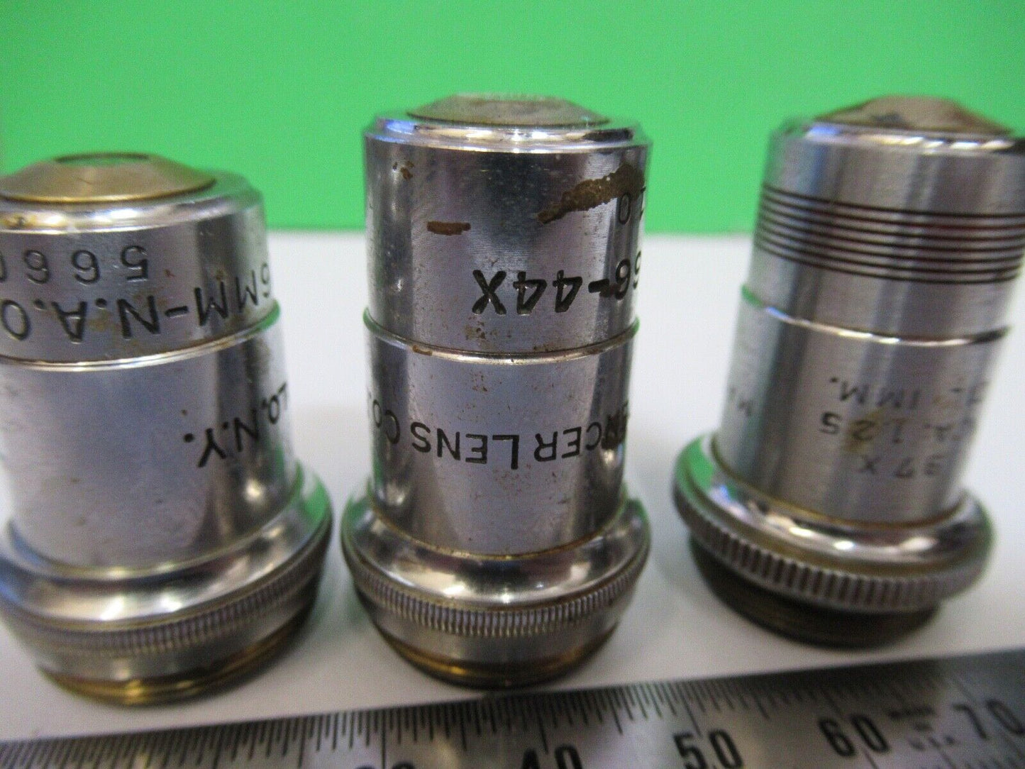 LOT OBJECTIVES SPENCER AO LENS OPTICS MICROSCOPE PART AS PICTURED Q7-B-12