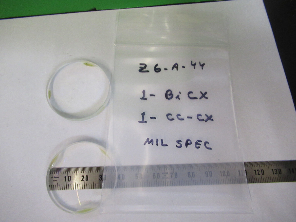 OPTICAL BICX CC-CX PAIR LENSES LASER OPTICS AS PICTURED #Z6-A-44