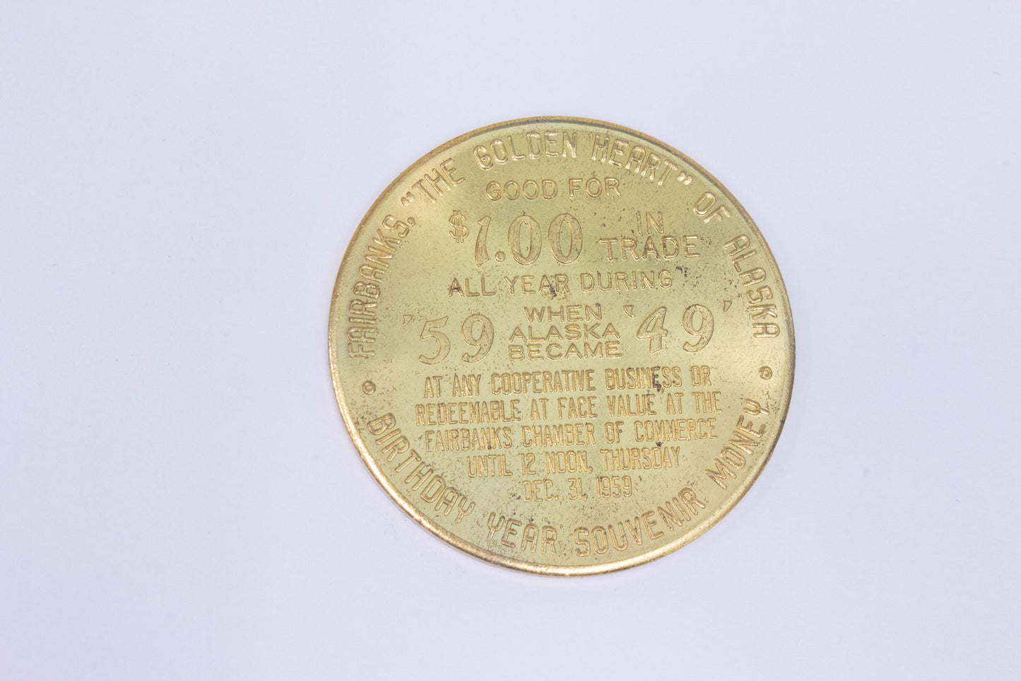 49th State Souvenir Golden Dollar