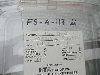 COLLECTABLE PHOTOMASK HOETRON ELECTRONIC COMPONENTS RARE AS PICTURED &F5-A-117