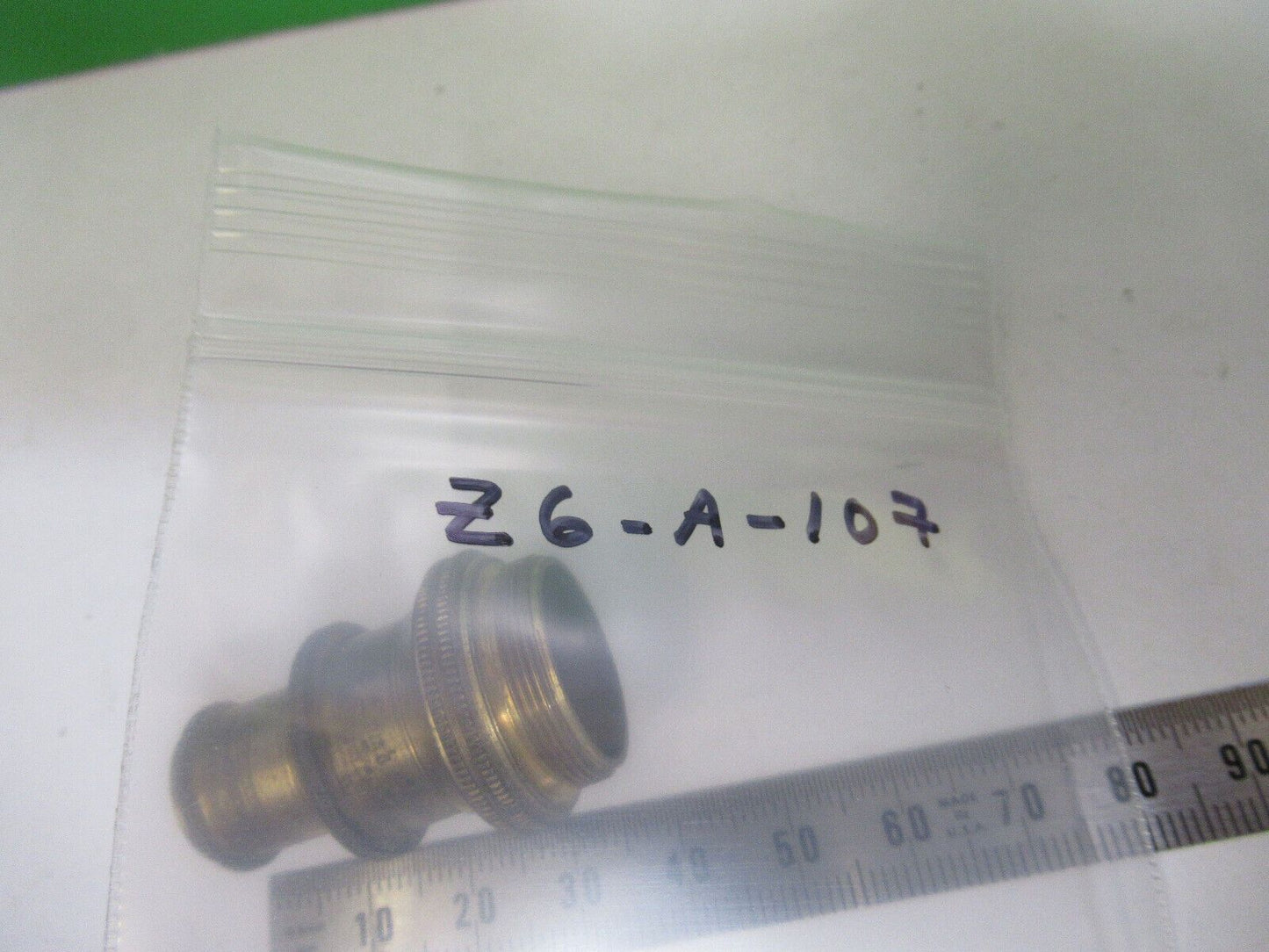 ANTIQUE BRASS BAUSCH LOMB OBJECTIVE MICROSCOPE PART OPTICS AS PICTURED Z6-A-107