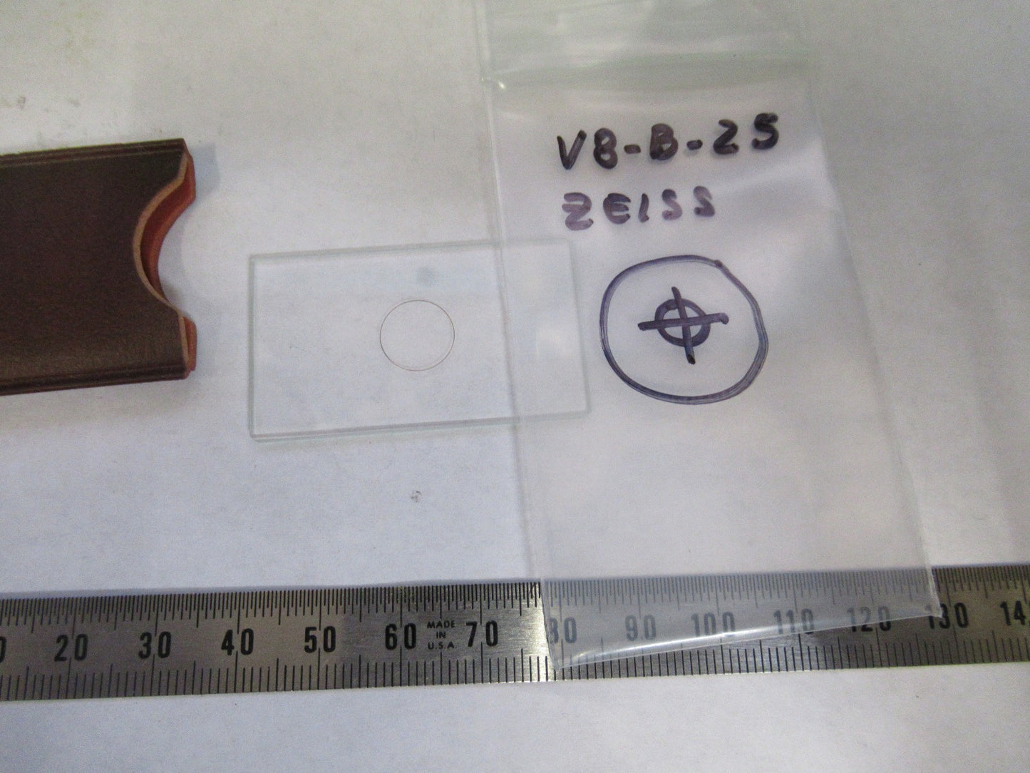 ZEISS GERMANY GLASS RETICLE CROSSHAIR MICROSCOPE PART AS PICTURED V8-B-25