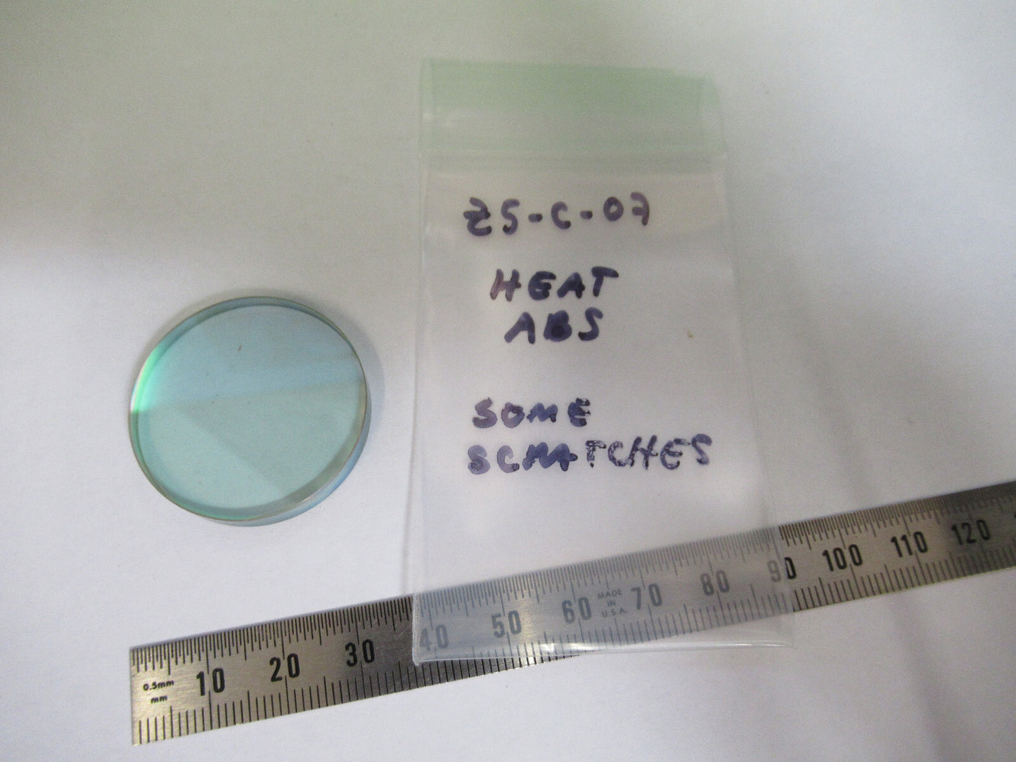 Optical Heat Absorbing Glass Filter Scratched