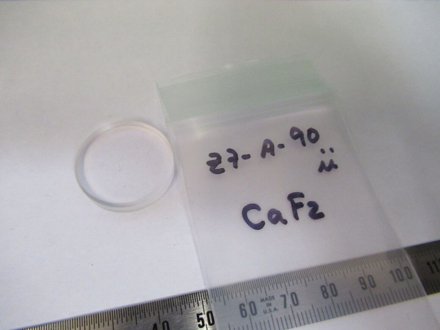 OPTISCHE FLACHE CALCIUMFLUORID CaF2-LINSE LASEROPTIK WIE ABGEBILDET #Z7-A-90