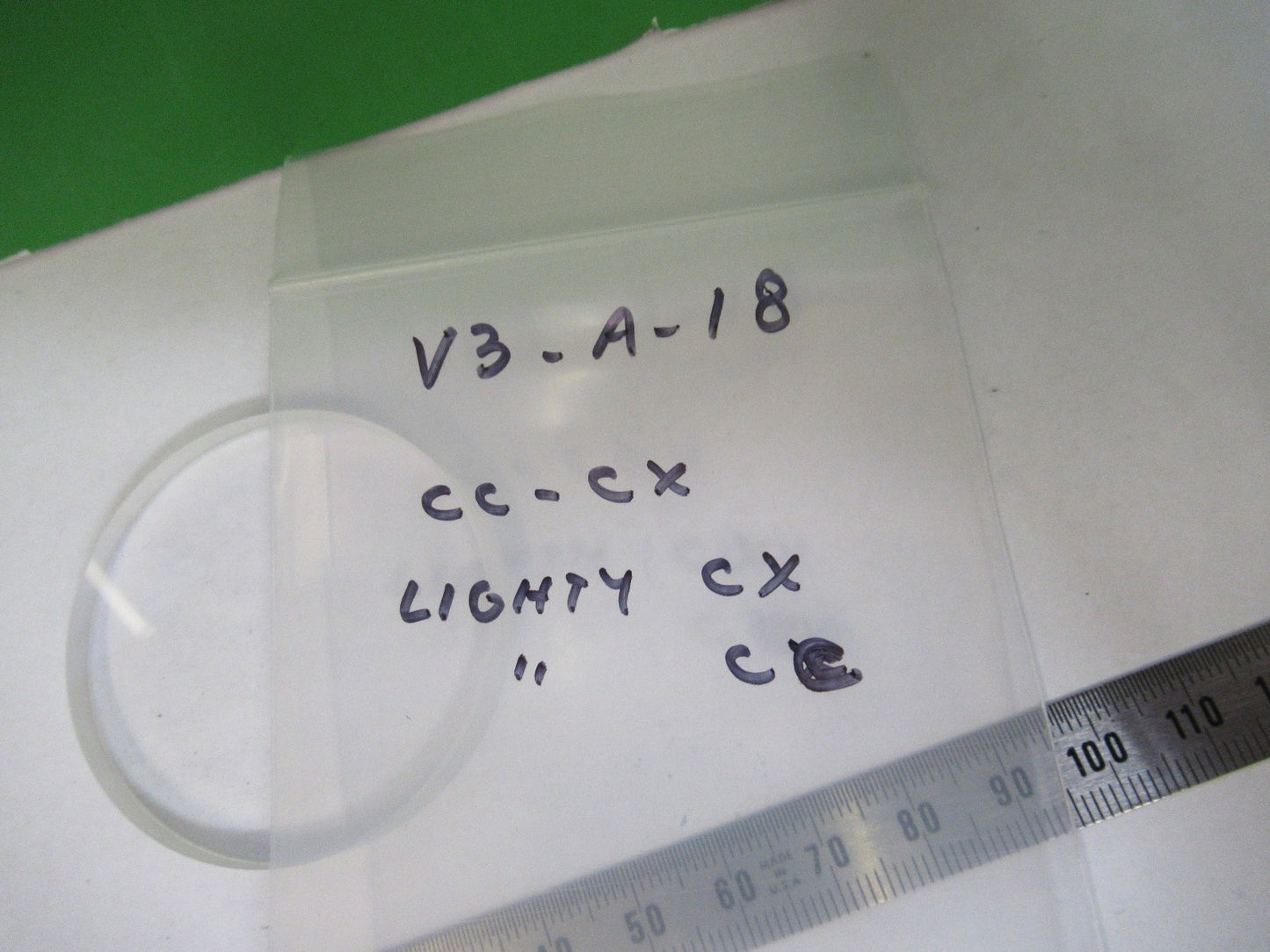 OPTICAL LOW CONVEX CONCAVE LENS THICK GLASS MIL SPEC OPTICS AS PICTURED V3-A-18