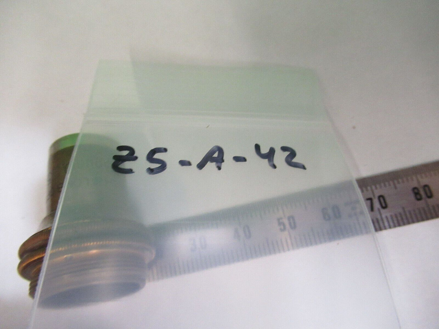 ANTIQUE BRASS BAUSCH LOMB OBJECTIVE 10X MICROSCOPE PART AS PICTURED Z5-A-42