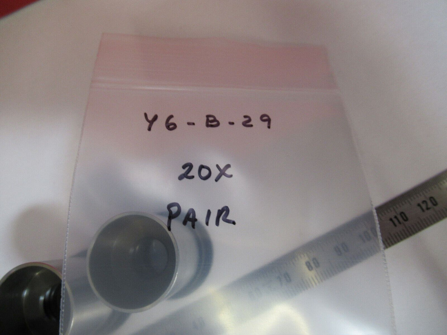 PAIR GENERIC 20X EYEPIECE OCULAR NICE OPTICS MICROSCOPE PART Y6-B-29