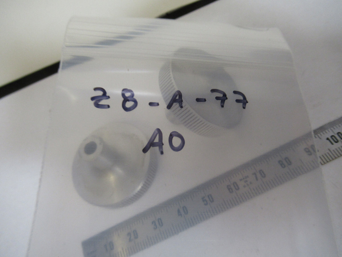 American Optical Co. Spencer Lens Co. Set of Knobs Gross Stage Microscope Part