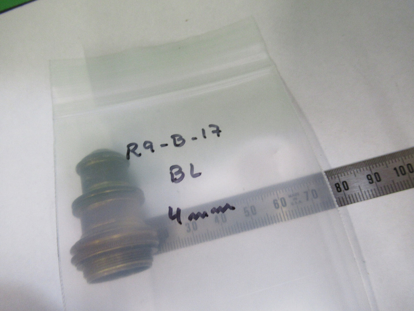 ANTIQUE BAUSCH LOMB BRASS OBJECTIVE 4mm MICROSCOPE PART AS PICTURED #R9-B-17