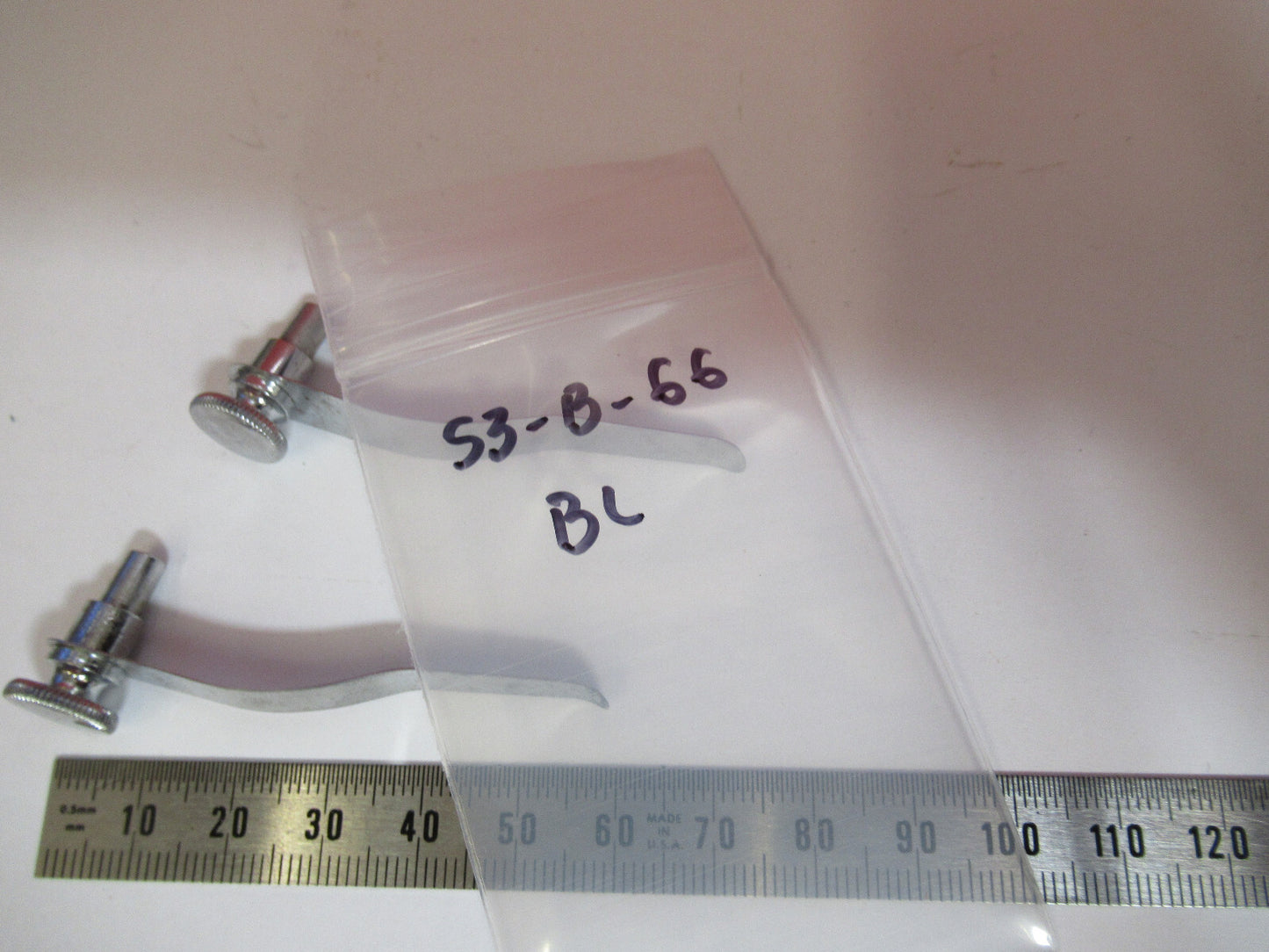 BAUSCH LOMB PAIR CLIPS STAGE MICROSCOPE PART AS PICTURED S3-B-66