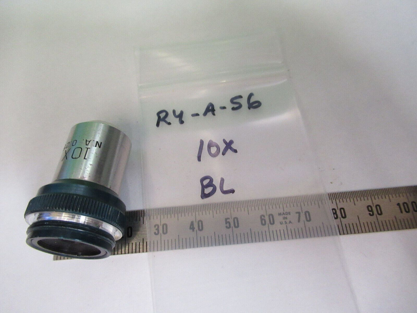 OBJECTIVE LENS 10X BAUSCH LOMB MICROSCOPE PART AS PICTURED &R4-A-56