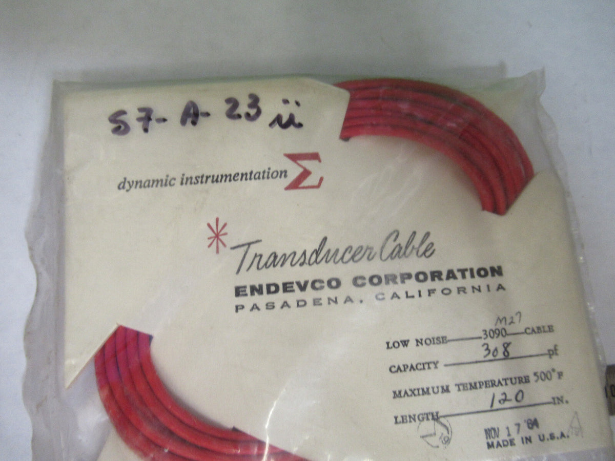 PCB ENDEVCO LOW NOISE CABLE 3090AM27 for accelerometer AS PICTURED S7-A-23