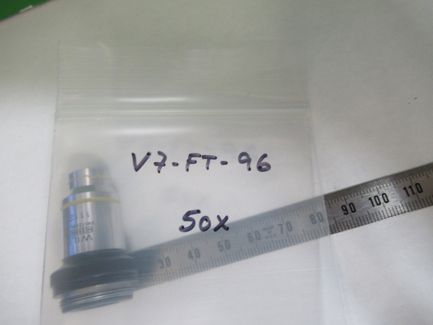 WILD HEERBRUGG SWISS FLUOTAR OBJECTIVE 50X MICROSCOPE PART PHASE AS PIC V7-FT-96