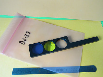 OPTICAL MICROSCOPE PART GLASS FILTER SLIDE OPTICS BIN#D2-35