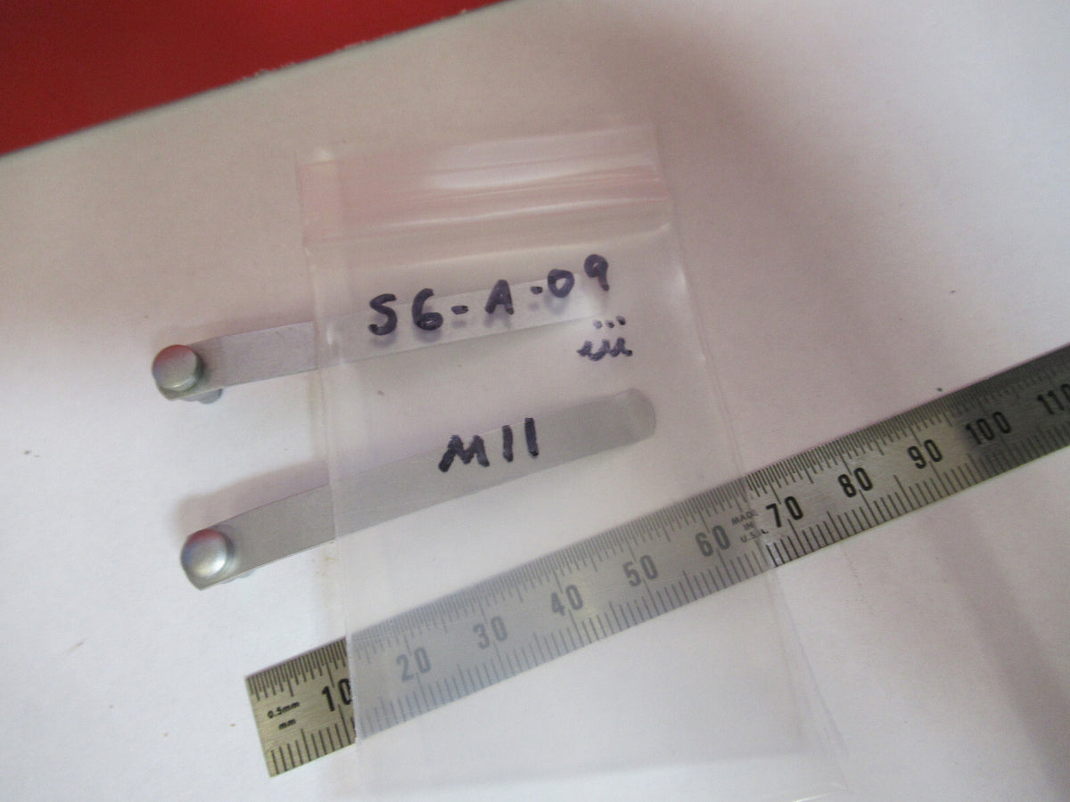 WILD HEERBRUGG SWISS M11 PAIR CLIPS MICROSCOPE PART AS PICTURED S6-A-09
