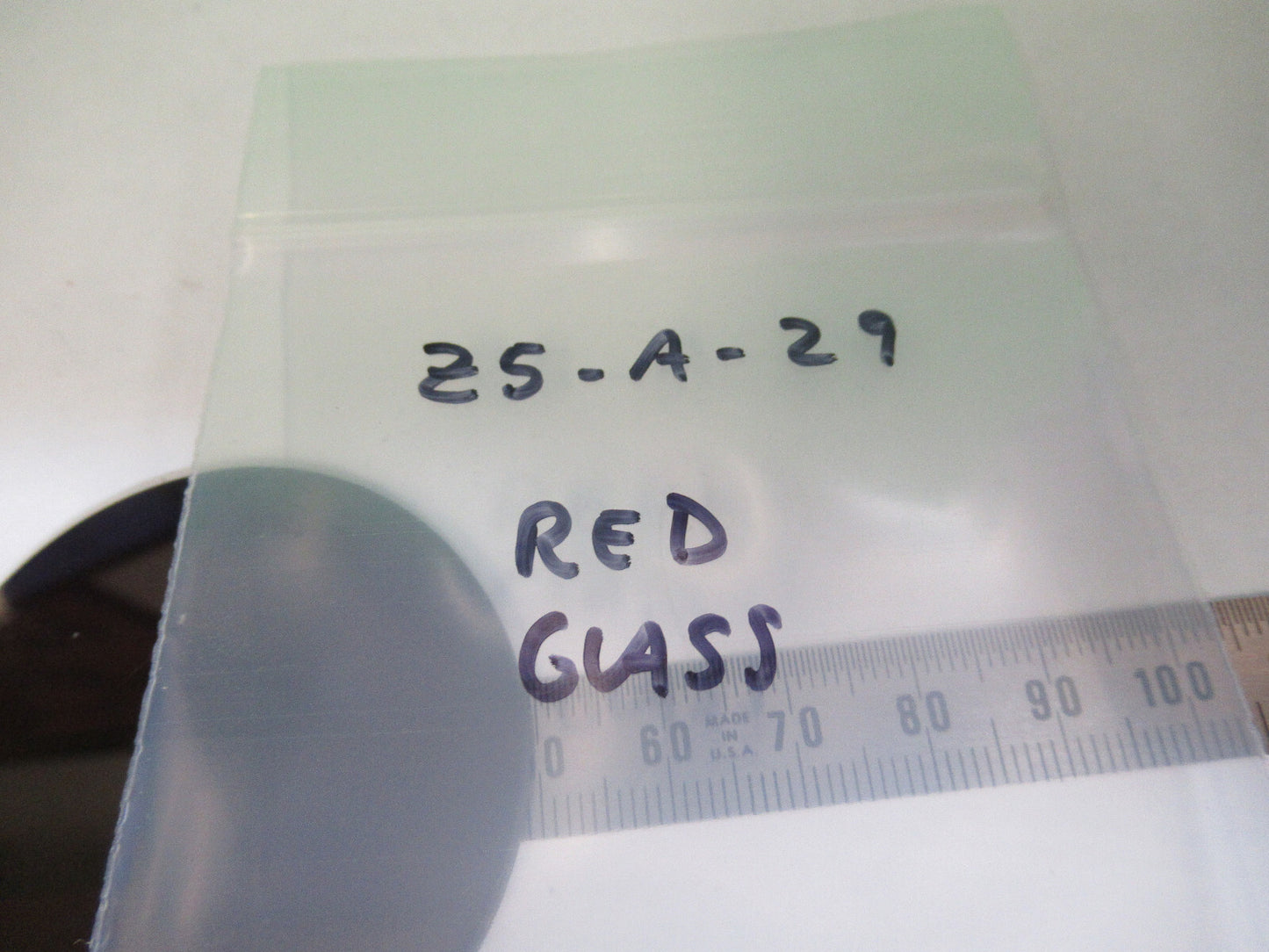 OPTICAL GLASS RED FILTER laser optics AS PICTURED &z5-a-29