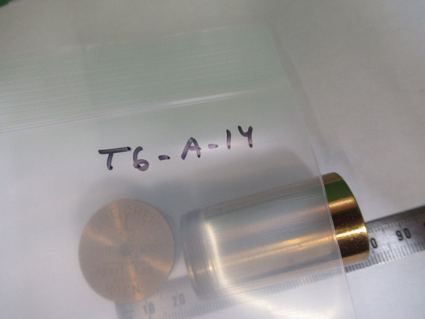 ANTIQUE BRASS EMPTY REICHERT AUSTRIA OBJECTIVE CANISTER MICROSCOPE PART T6-A-14