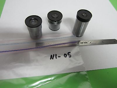 LOT 3 EA MICROSCOPE EYEPIECES UNITRON PHOTO + MICROMETER OPTICS BIN#N1-05