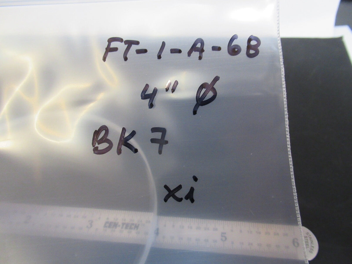 Optical BK7 Glass Round Window Plate 4.00" Diameter Optics