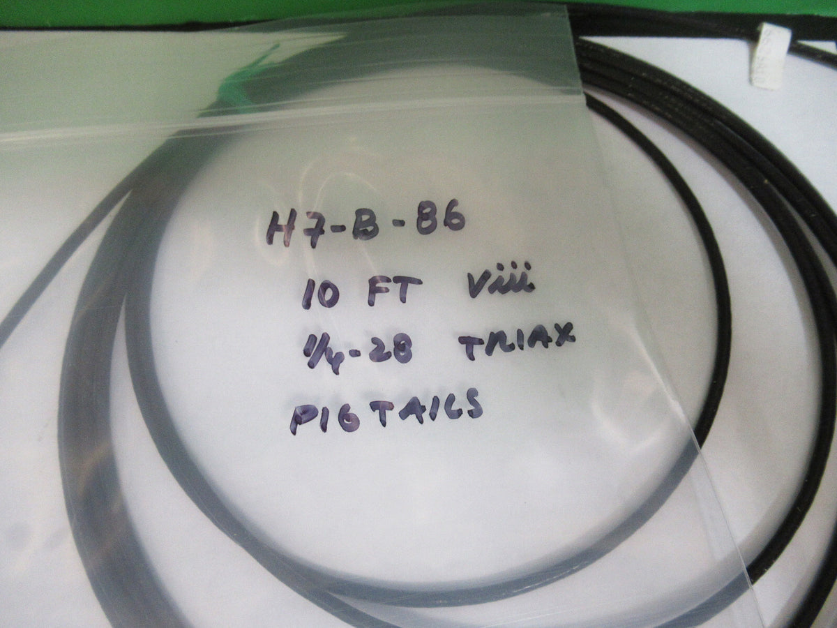 10 FEET TRIAXIAL CABLE 1/4-28 pigtails for PIEZO ACCELEROMETER PICTURED H7-B-86