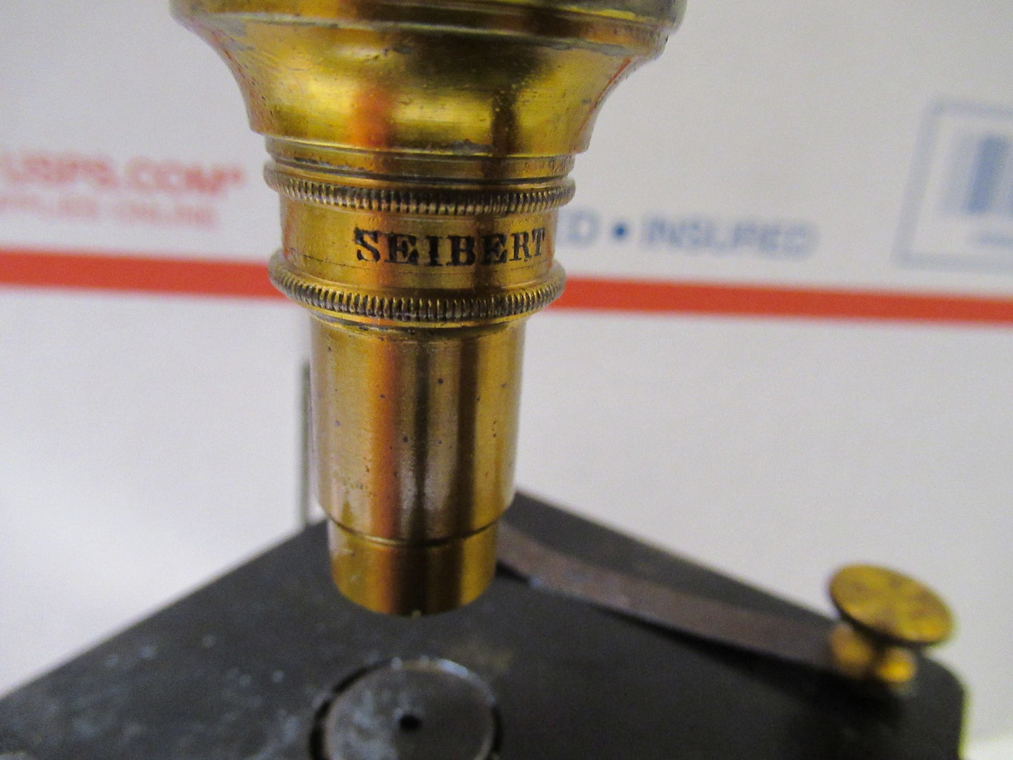 BRASS ANTIQUE SEIBERT GERMANY RARE MICROSCOPE AS PICTURED LOB-PARYLE