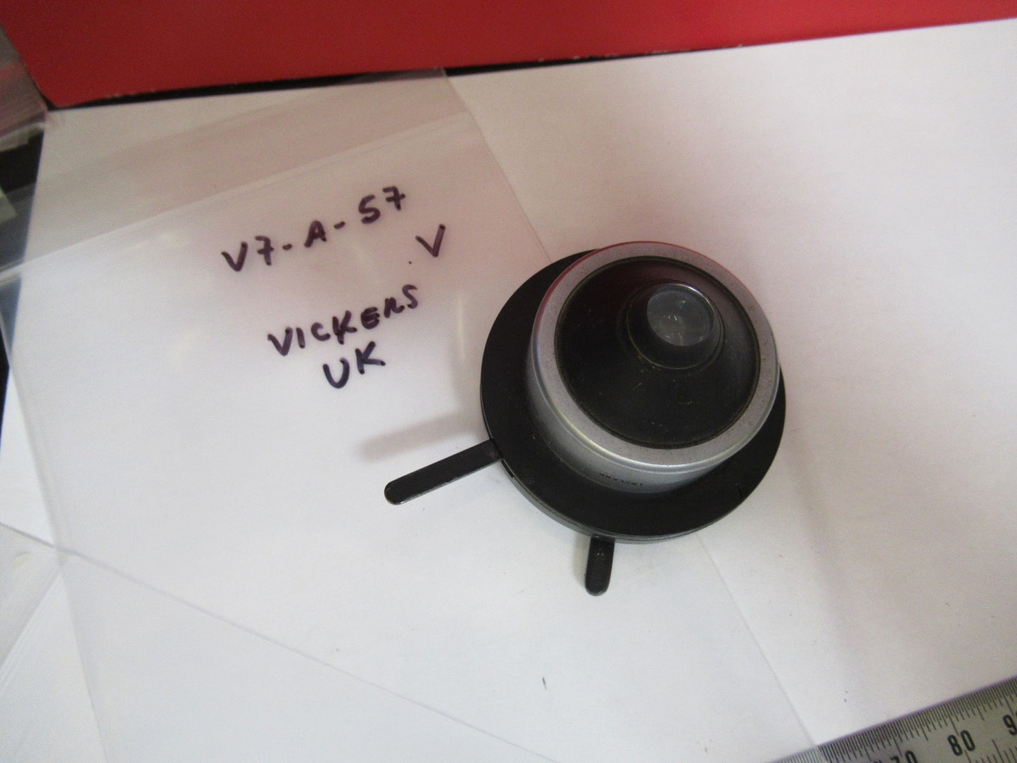VICKERS UK ENGLAND CONDENSER + IRIS MICROSCOPE PART AS PICTURED V7-A-57