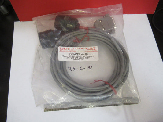 DUNIWAY 275-CBL-2-10 CABLE TERRANOVA GAUGE HIGH VACUUM AS PICTURED #R3-C-10