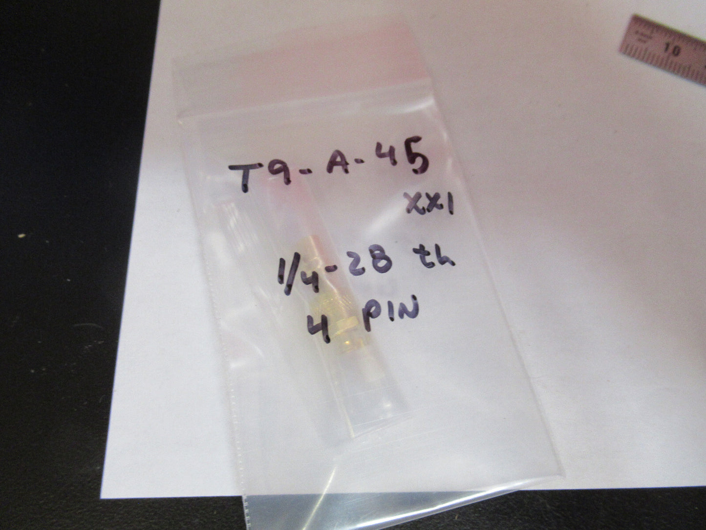 CONNECTOR 1/4-28 FOUR PINS for TRIAXIAL CABLE SENSORS AS PICTURED T9-A-45