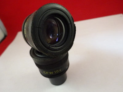 MICROSCOPE PART LOT PAIR EYEPIECE OCULAR NIKON CFW 10X OPTICS AS IS #M4-B-09