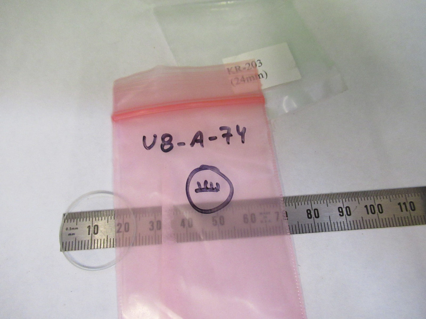 OPTICAL GLASS RETICLE MICROMETER PATTERN MICROSCOPE PART AS PICTURED U8-A-74