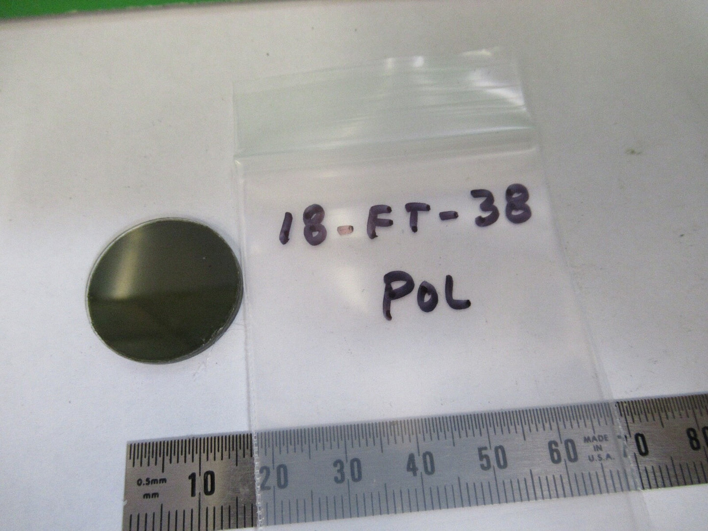 BAUSCH LOMB POLARIZER GLASS FILTER OPTICS MICROSCOPE PART AS PICTURED 18-ft-38
