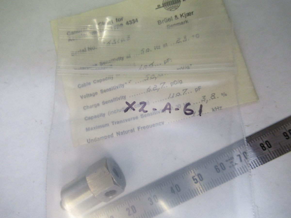 BRUEL KJAER 4334 MINIATURE ACCELEROMETER VIBRATION SENSOR AS PICTURED X2-A-61