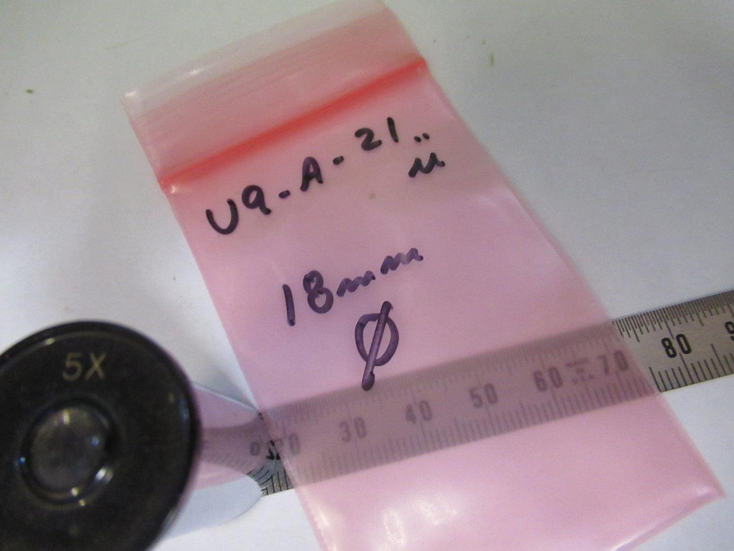 PRECISION JAPAN 5X OCULAR 18mm dia EYEPIECE MICROSCOPE PART AS PICTURED U9-A-21