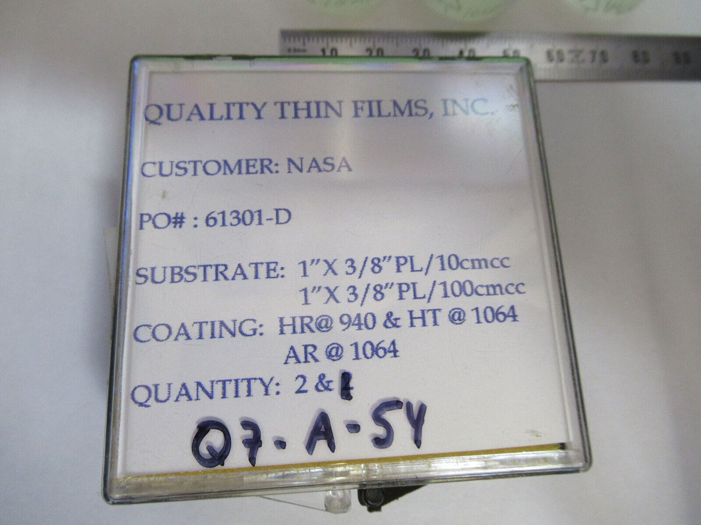 OPTICAL ex-NASA LOT LENSES INFRARED COATED LASER OPTICS AS PICTURED Q7-A-54