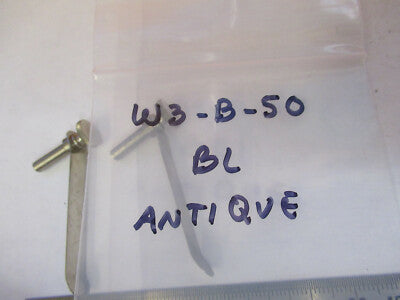 BAUSCH LOMB ANTIQUE PAIR CLIPS STAGE MICROSCOPE PART AS PICTURED &W3-B-50