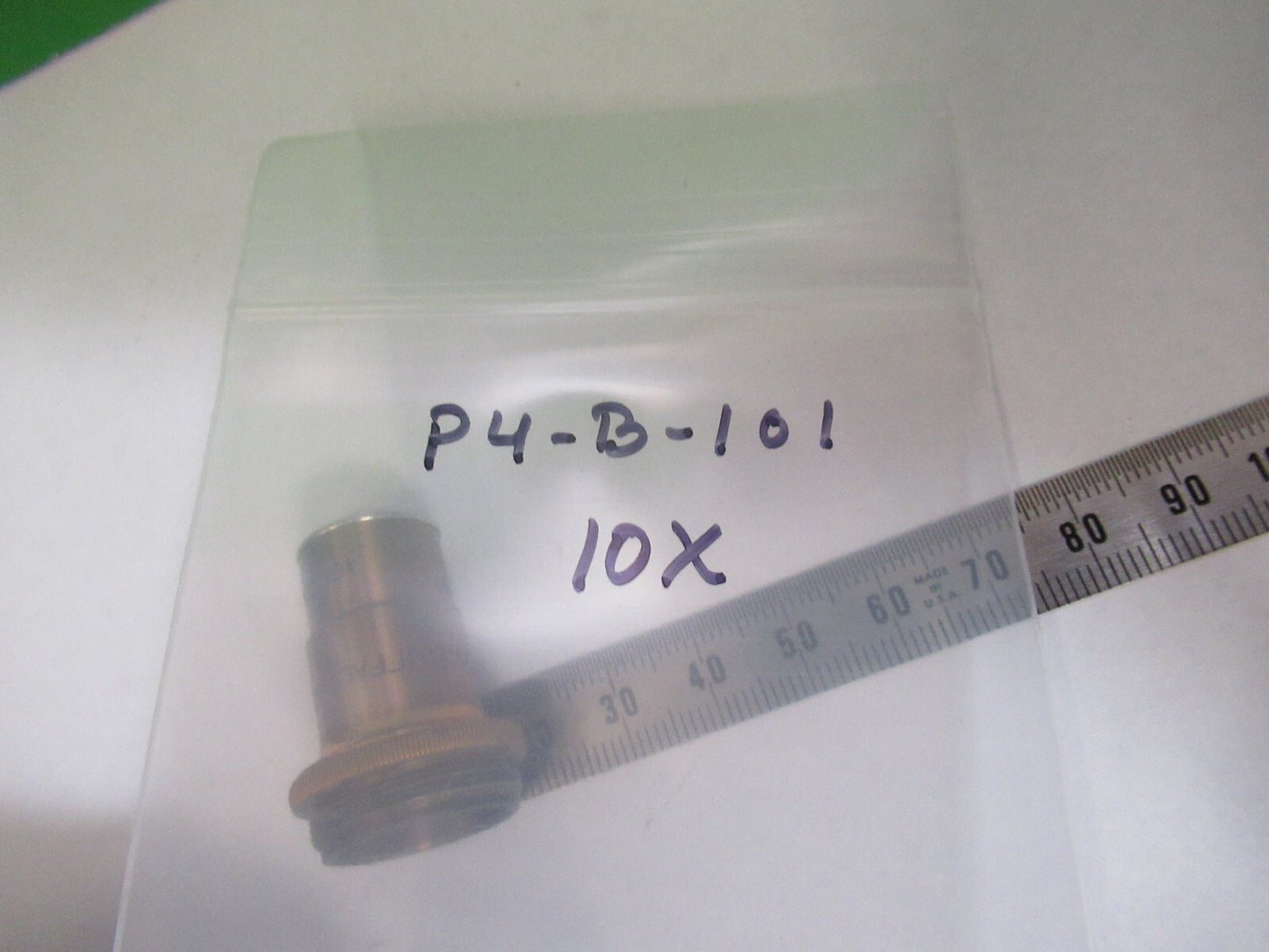 ANTIQUE BRASS SPENCER 10X OBJECTIVE LENS MICROSCOPE PART AS PIC &P4-B-101