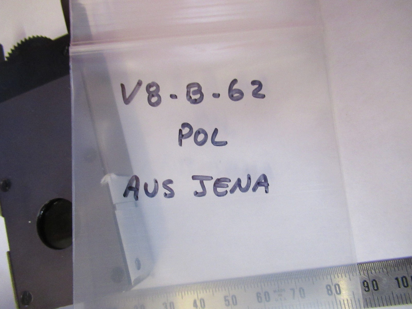 AUS JENA GERMANY POLARIZER SLIDE POL OPTICS MICROSCOPE PART AS PICTURED V8-B-62