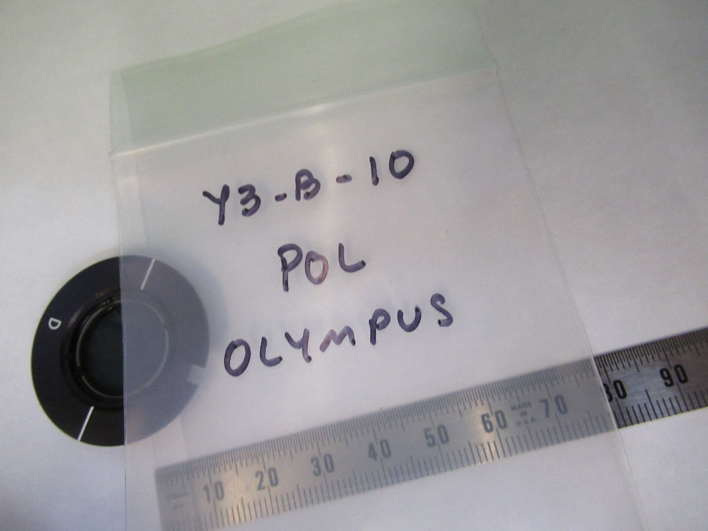 OLYMPUS JAPAN POL POLARIZER D LENS OPTICS MICROSCOPE PART AS PICTURED Y3-B-10