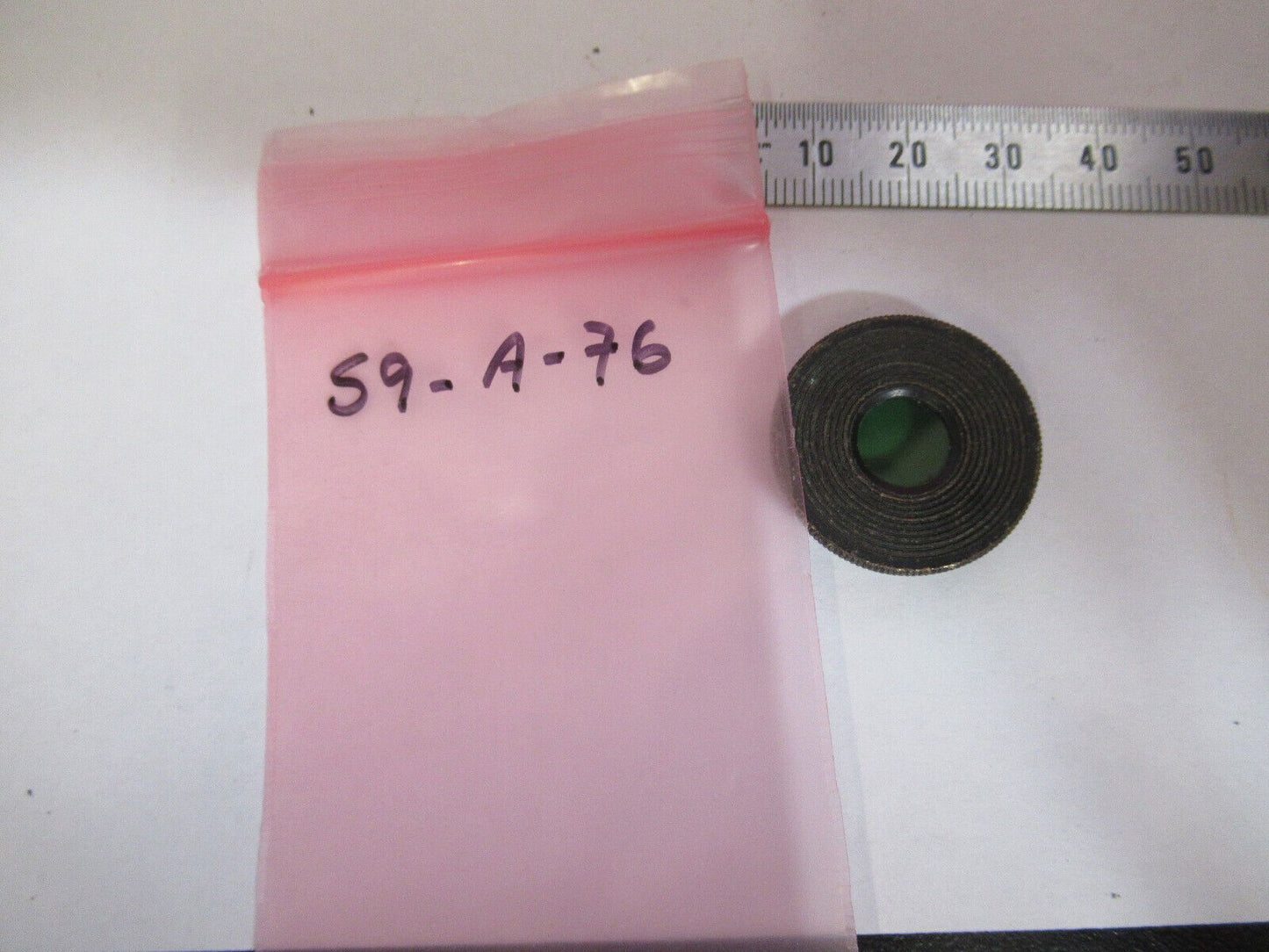 RARE GREEN FILTER OCULAR EYEPIECE LENS MICROSCOPE PART AS PICTURED &S9-A-76