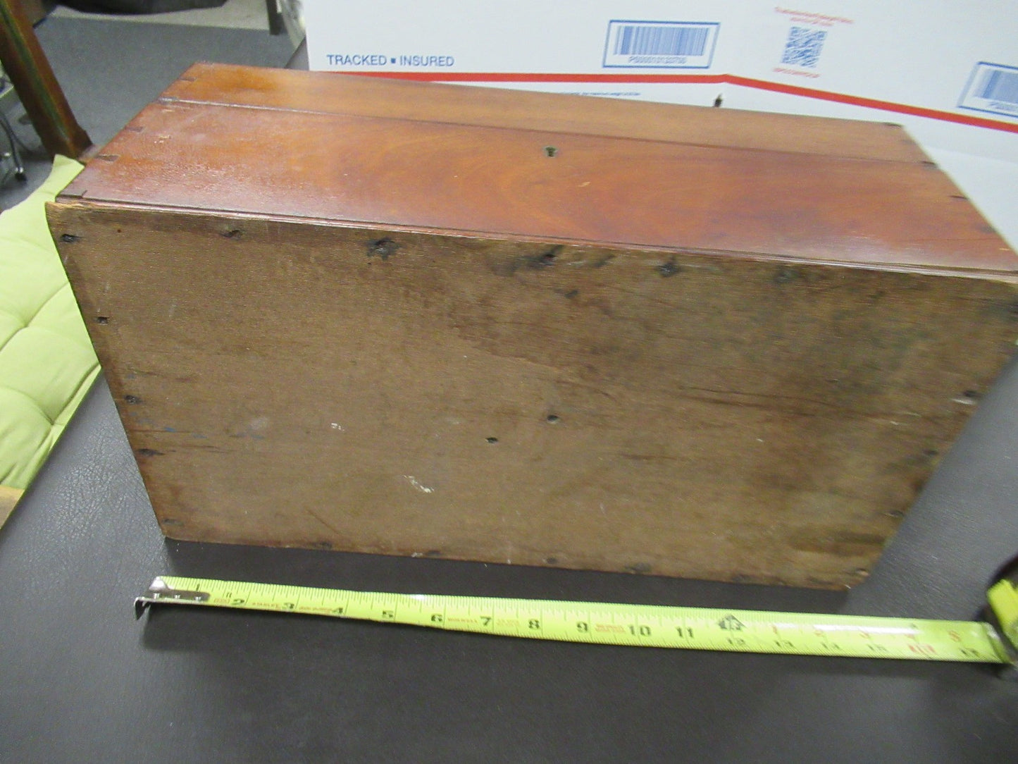 ANTIQUE WOOD CABINET EMPTY HENRY CROUCH UK MICROSCOPE PART ta-5