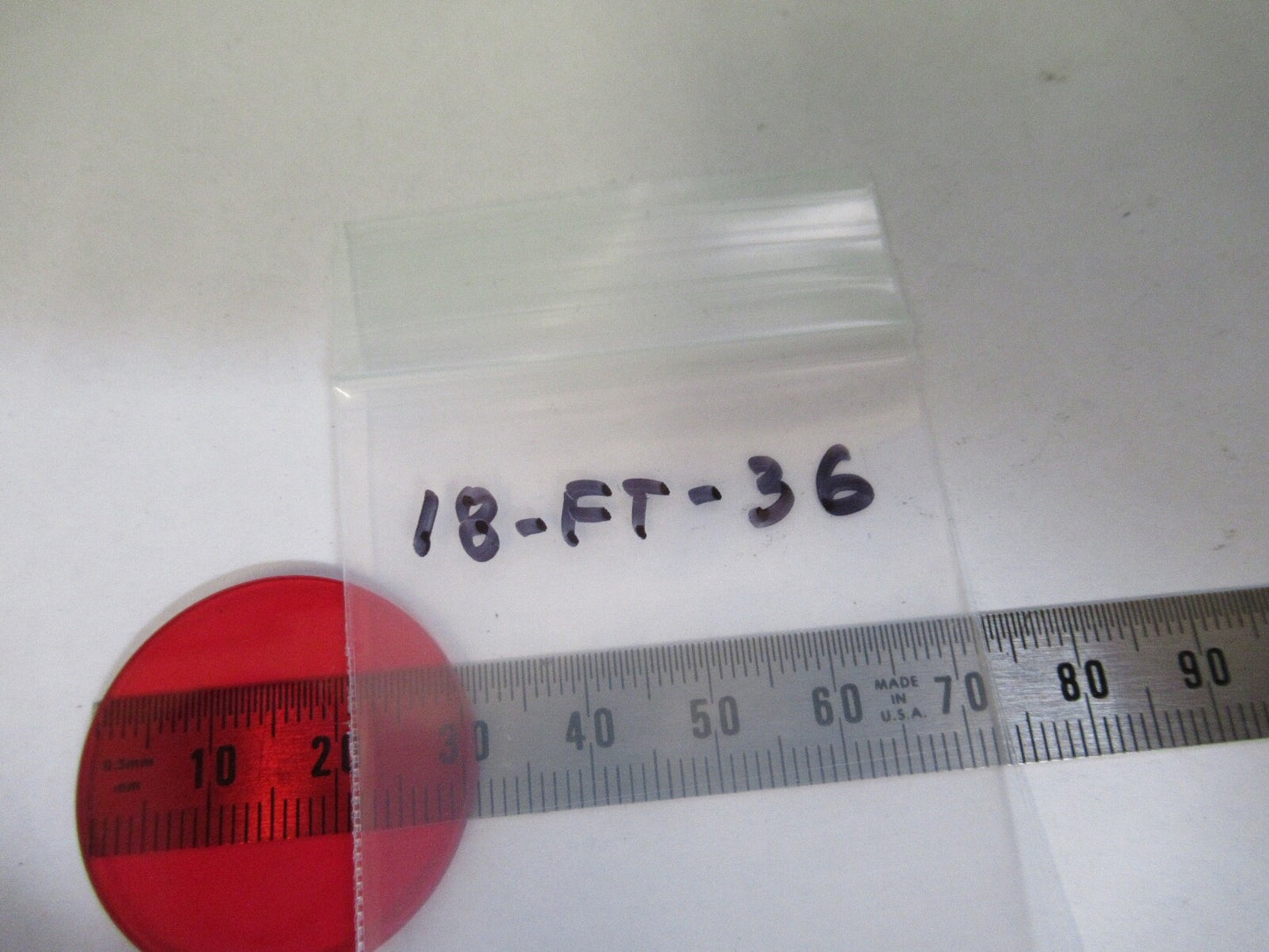 BAUSCH LOMB RED GLASS FILTER OPTICS MICROSCOPE PART AS PICTURED 18-ft-36