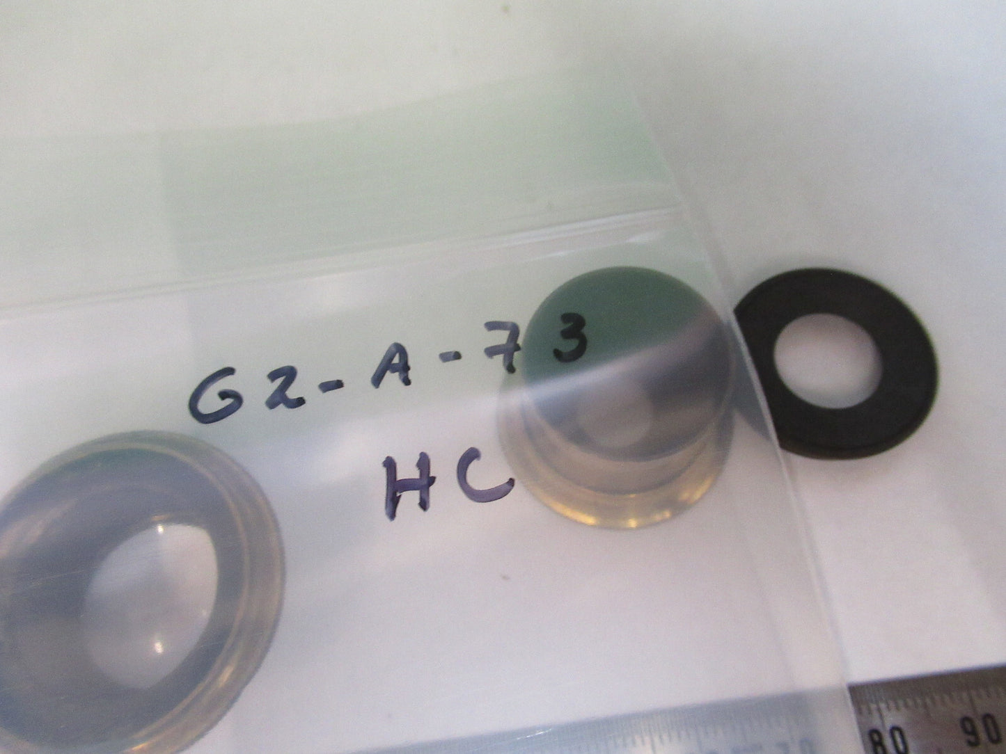 ANTIQUE BRASS HENRY CROUCH UK LOT LENS MOUNTED MICROSCOPE PART AS PIC &G2-A-73
