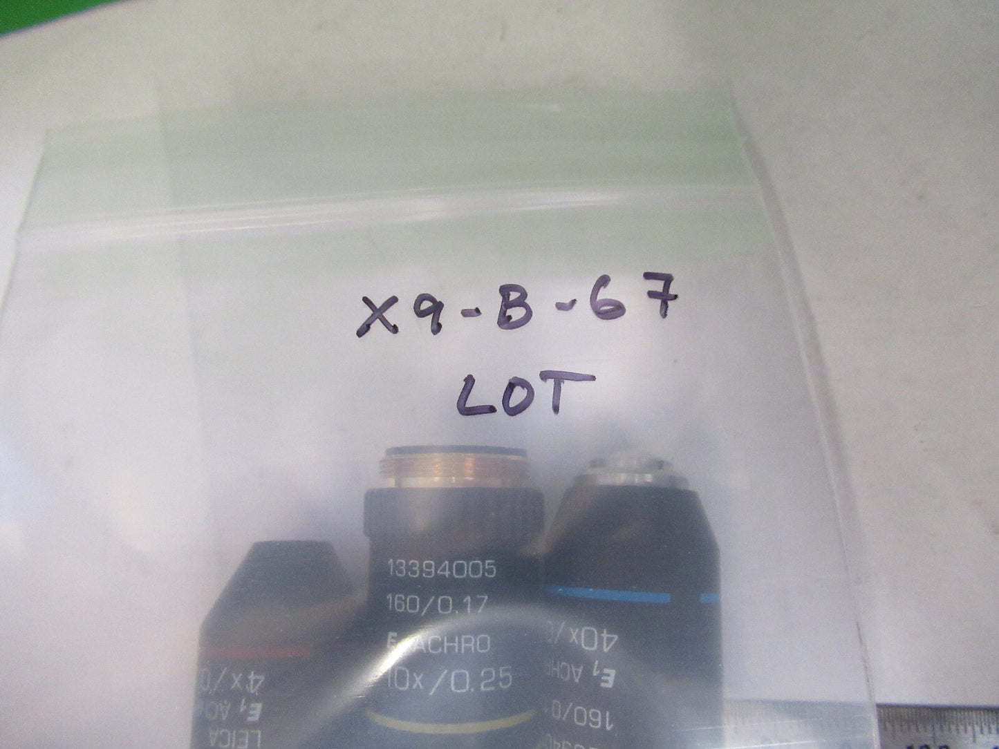 LEICA LOT 40X 10X 4X MICROSCOPE PART OBJECTIVE AS PICTURED X9-B-67