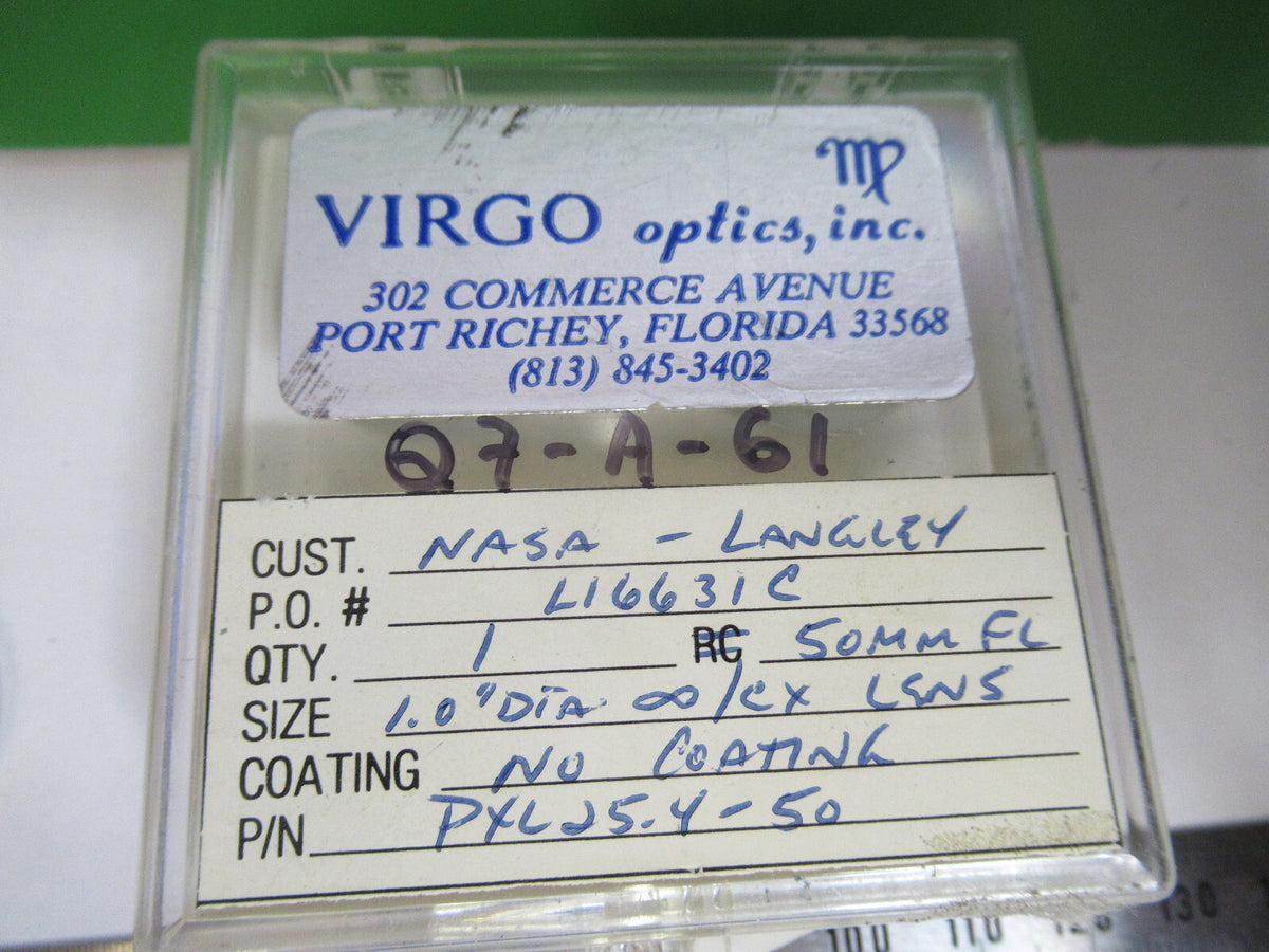 OPTICAL ex-NASA UNCOATED LENS LASER OPTICS AS PICTURED Q7-A-61